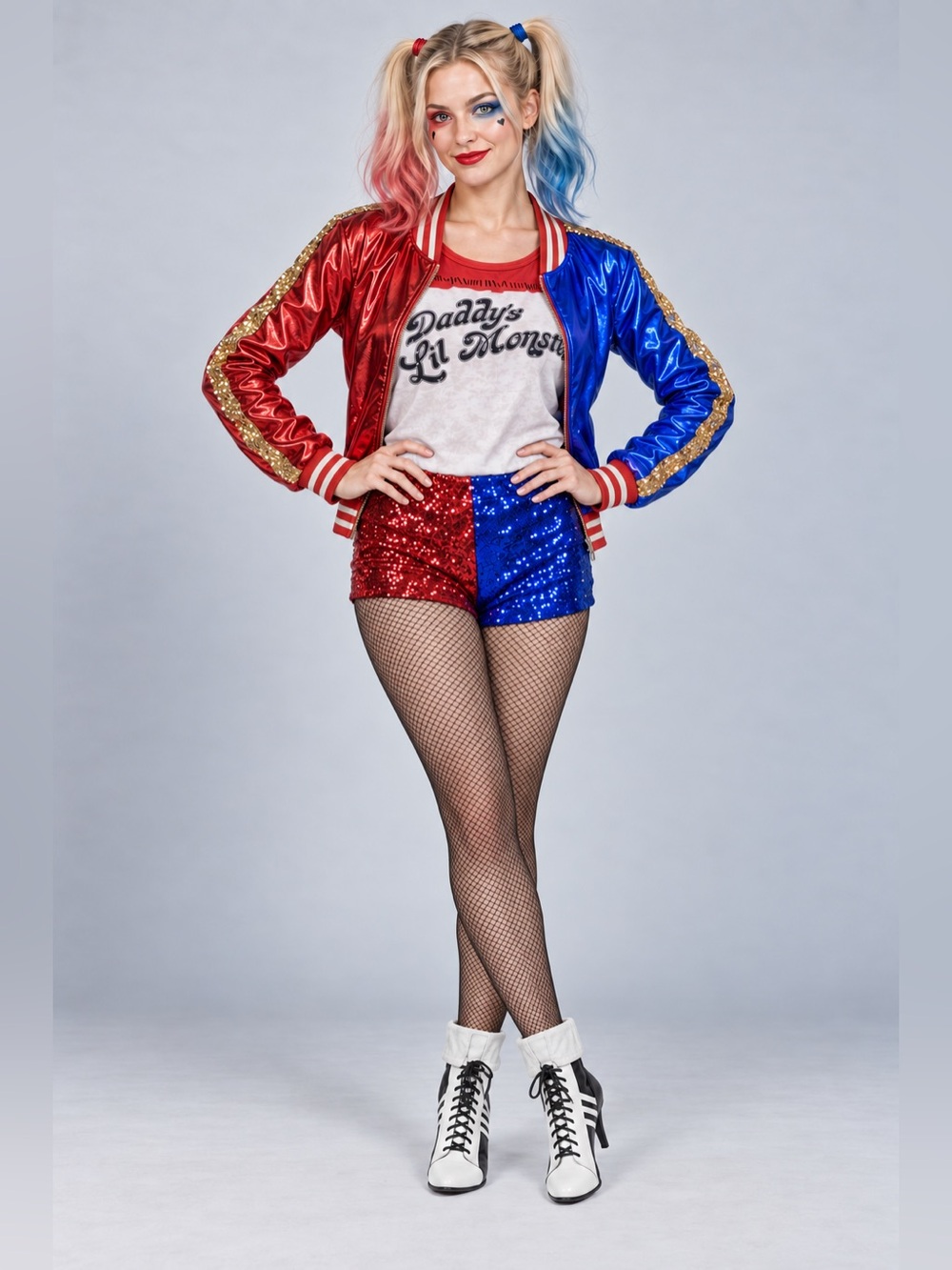 Harley Quinn Daddy Lil Monster Costume Set Medium Halloween Cosplay